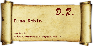 Dusa Robin névjegykártya